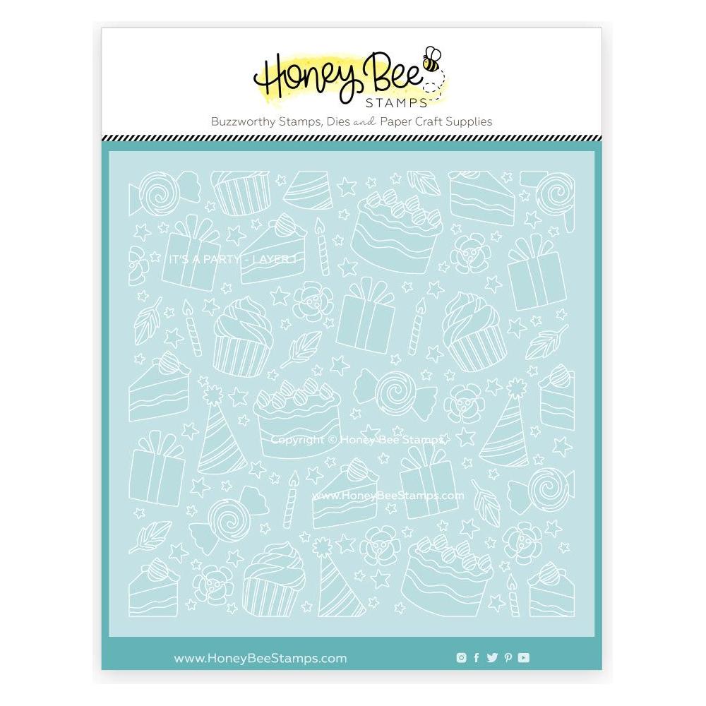 Honey Bee It's A Party Stencil Set Of 6 hbsl-148 Detailed Product View