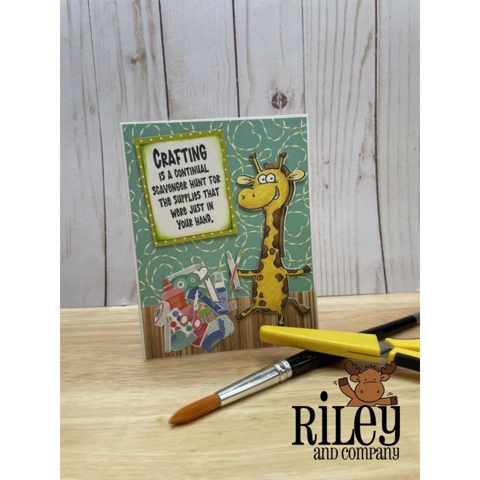 Riley and Company Funny Bones Scavenger Hunt Cling Rubber Stamp rwd-1154 Giraffe