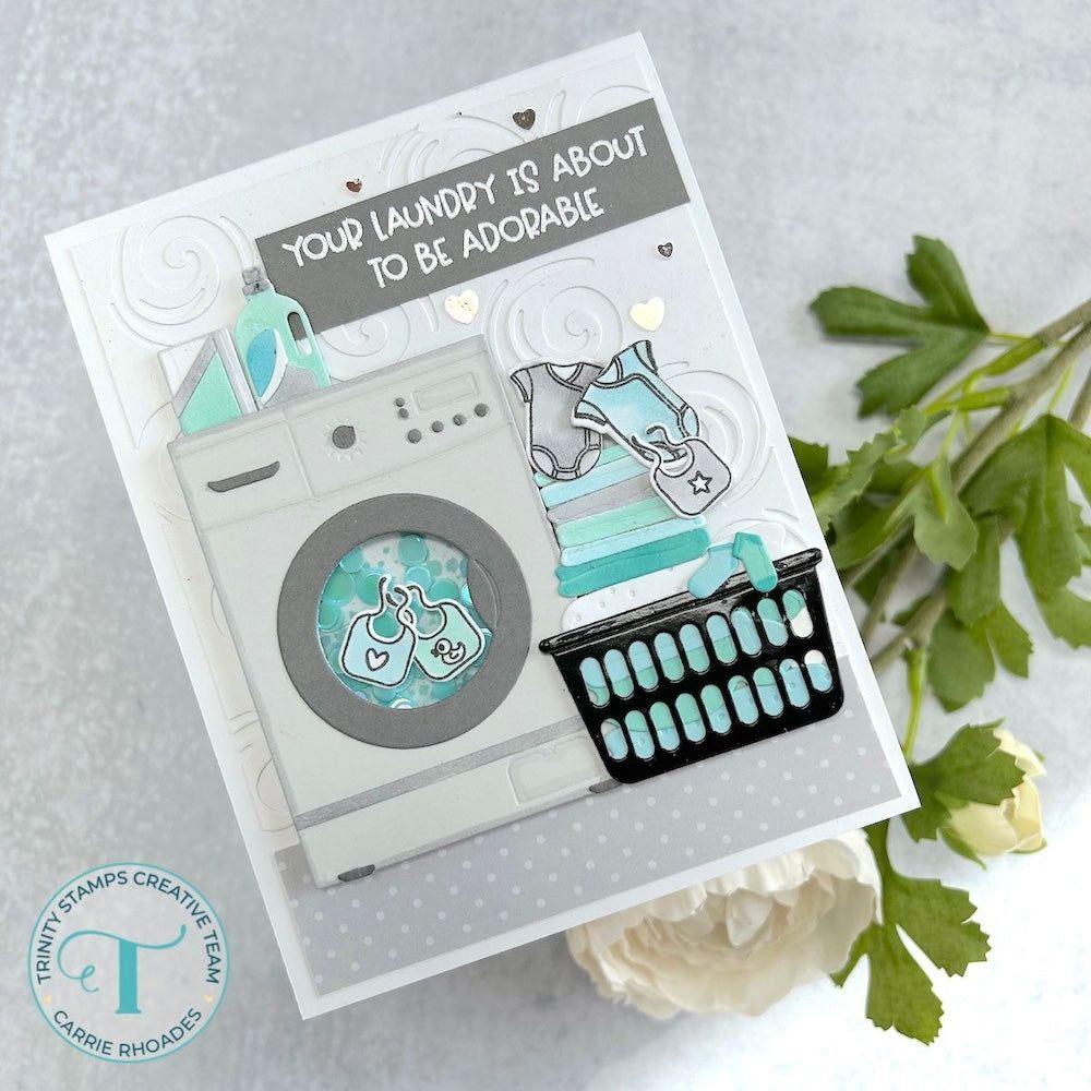 Trinity Stamps Laundry Stamp and Die Bundle washing