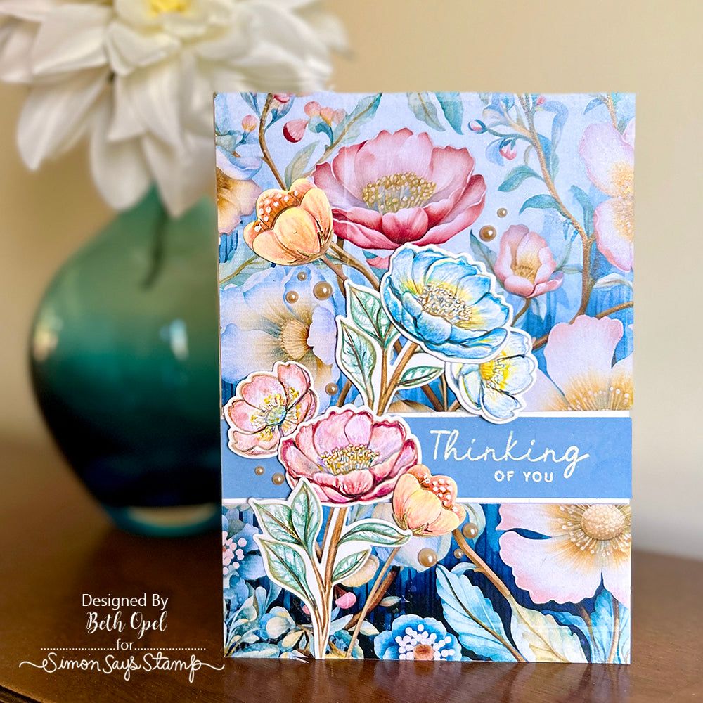 Simon Says Stamp Card Kit of the Month August 2024 Graceful Flowers ck0824 Thinking of You Card