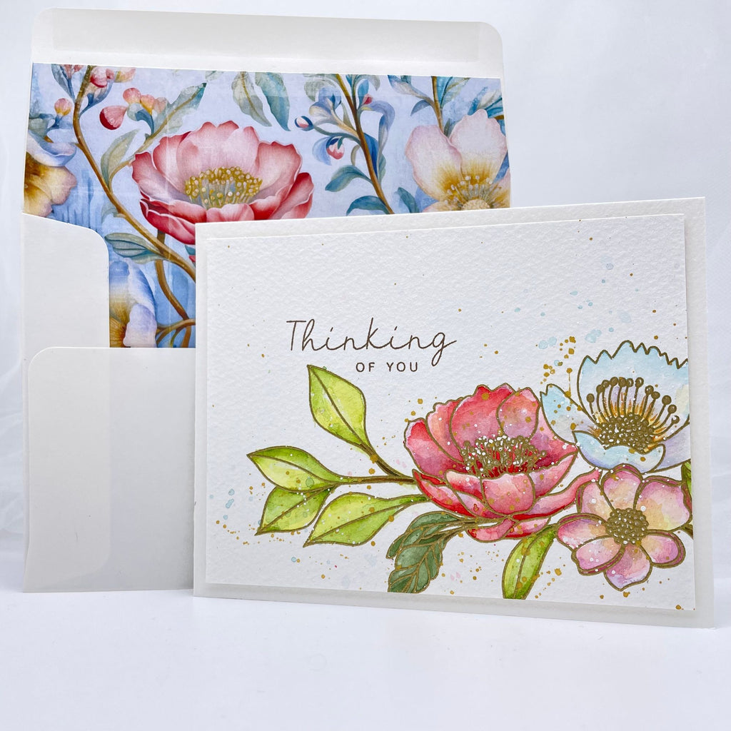 Simon Says Stamp Card Kit of the Month August 2024 Graceful Flowers ck0824 Thinking of You Card