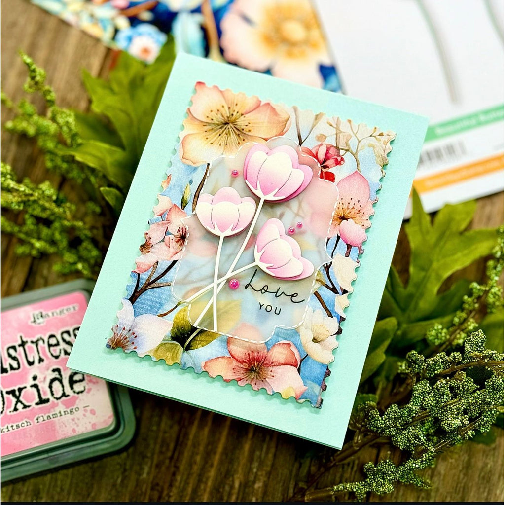 Simon Says Stamp Card Kit of the Month August 2024 Graceful Flowers ck0824 Love You Card | color-code:ALT09