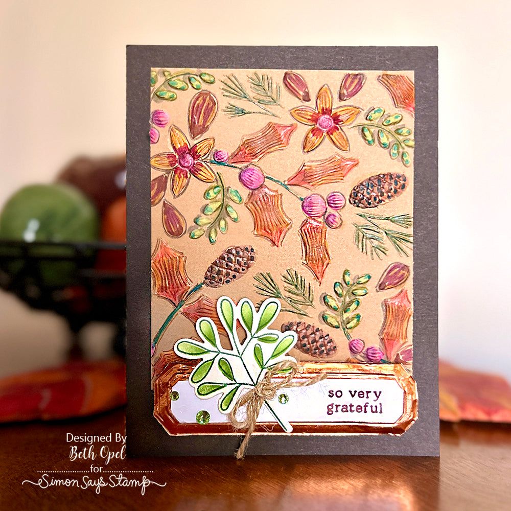 Simon Says Stamp Card Kit of the Month October 2024 Two Step Simple Leaves ck1024 Grateful Card | color-code:ALT15