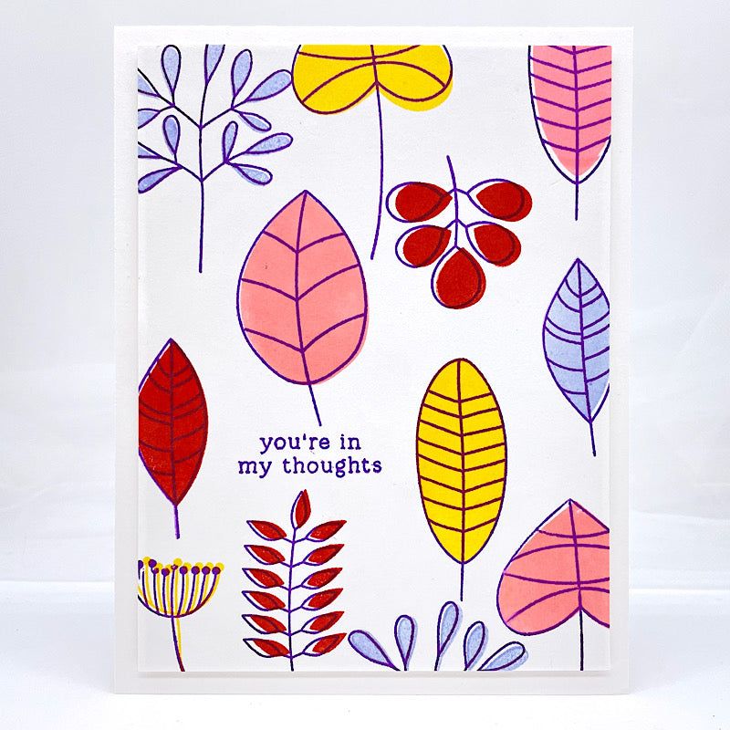 Simon Says Stamp Card Kit of the Month October 2024 Two Step Simple Leaves ck1024 Thinking of You Card