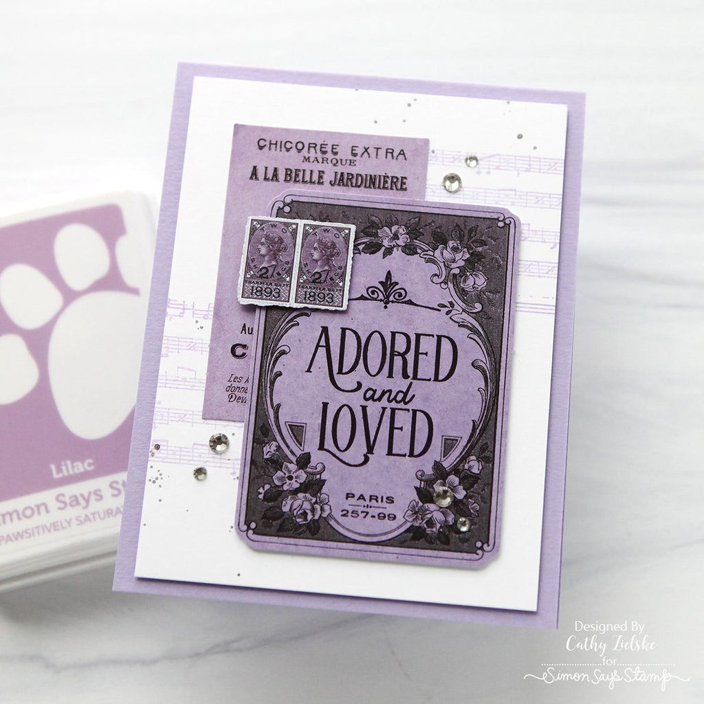 Simon Says Stamp Card Kit of the Month February 2025 Distressed Vintage Notes ck0225 Love Card | color-code:ALT06