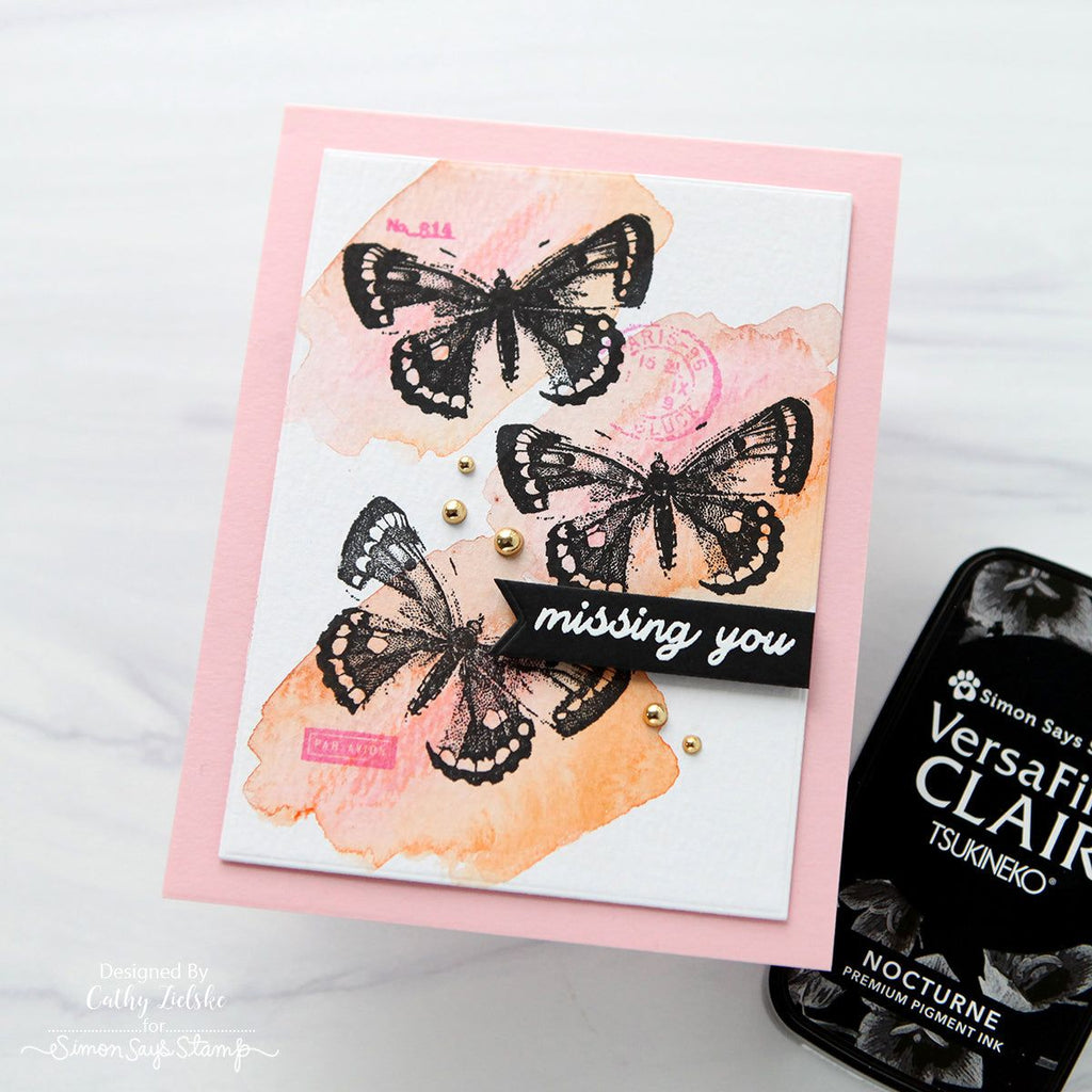 Simon Says Stamp Card Kit of the Month February 2025 Distressed Vintage Notes ck0225 Miss You Card | color-code:ALT07