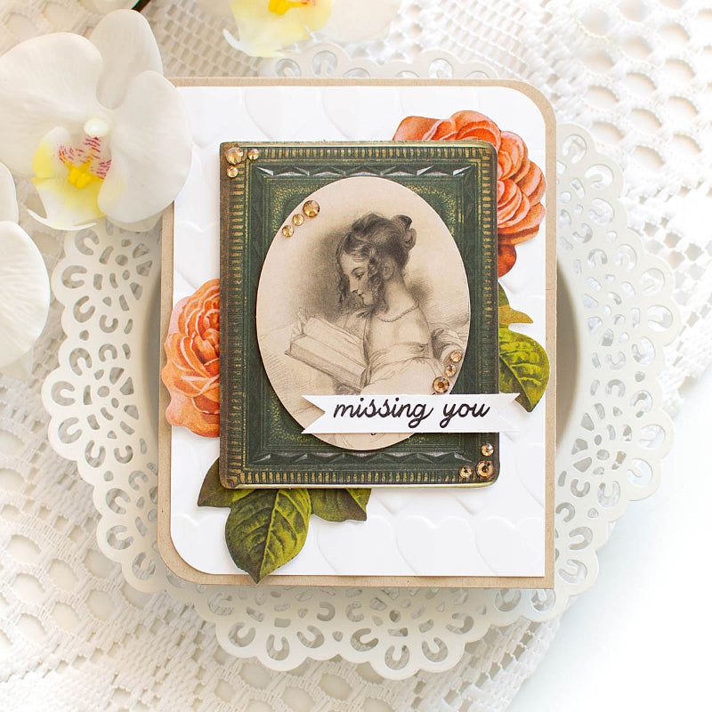 Simon Says Stamp Card Kit of the Month February 2025 Distressed Vintage Notes ck0225 Miss You Card | color-code:ALT10