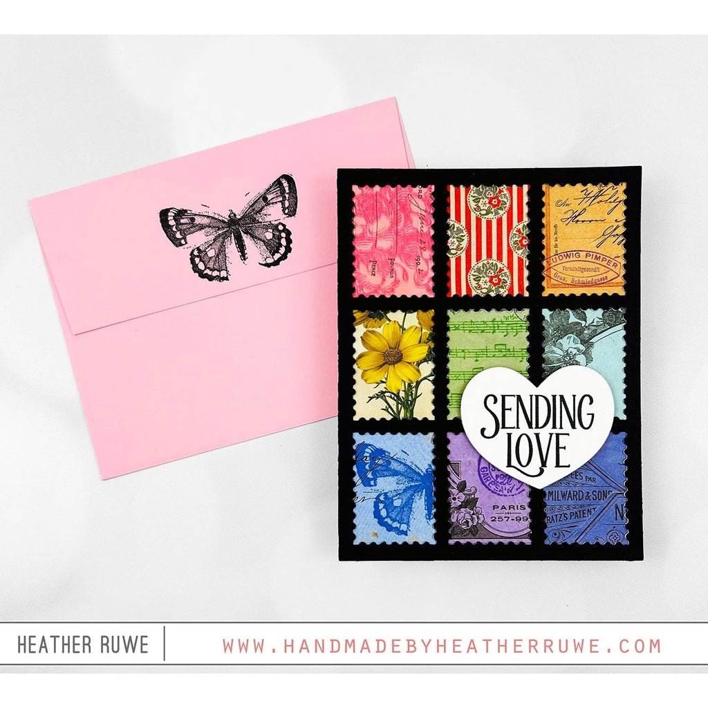 Simon Says Stamp Card Kit of the Month February 2025 Distressed Vintage Notes ck0225 Love Card | color-code:ALT11