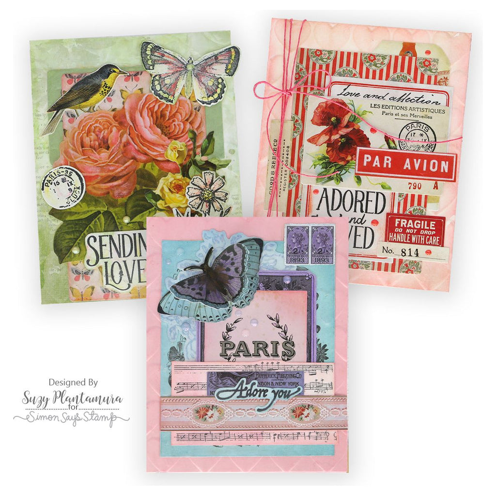 Simon Says Stamp Card Kit of the Month February 2025 Distressed Vintage Notes ck0225 Vintage Valentines | color-code:ALT02