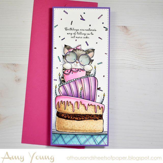 Colorado Craft Company Kris Lauren Eat More Cake Clear Stamps kl986 happy birthday