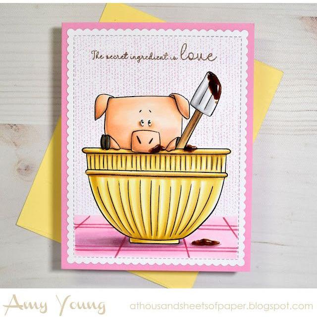 Colorado Craft Company Kris Lauren Bake Me Happy Clear Stamp and Die Set cute pig