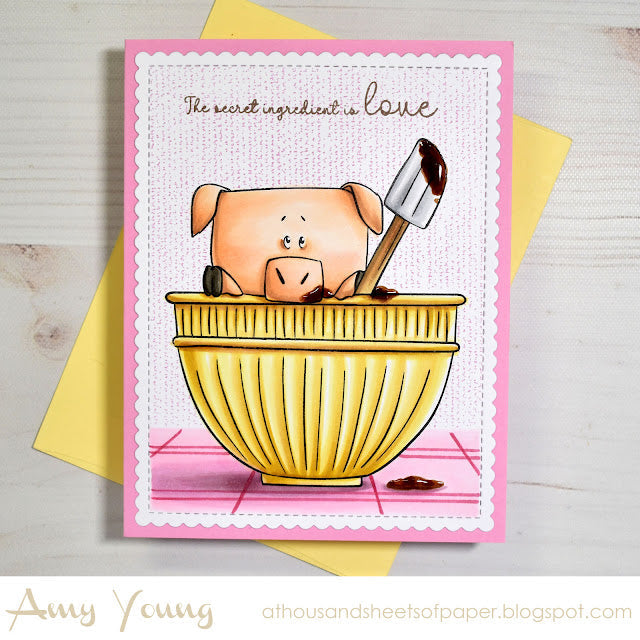 Colorado Craft Company Kris Lauren Bake Me Happy Clear Stamps kl988 cute pig