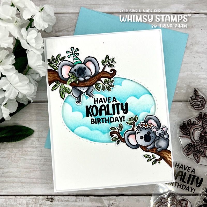 Whimsy Stamps Koala Birthday Clear Stamps KHB178a Tree