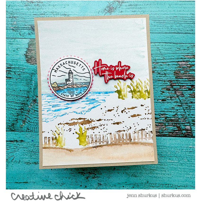 Honey Bee Light The Way Clear Stamps hbst-601 Home Is Where The Beach Is