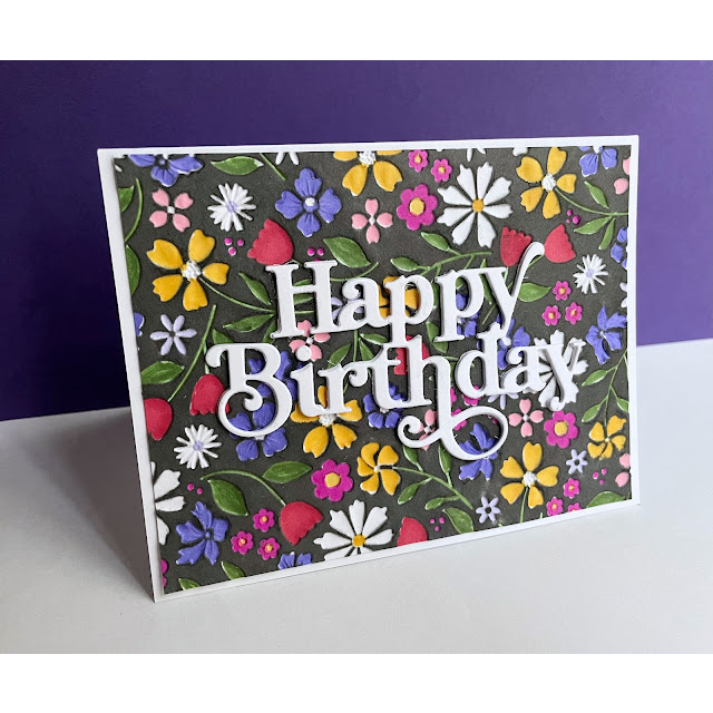 Simon Says Embossing Folder Floating Flowers sf393 Be Bold Birthday Card | color-code:ALT09