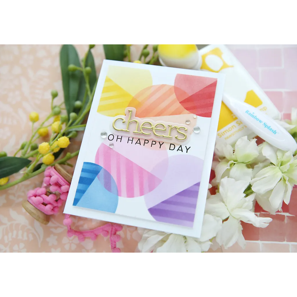 Rainbow Splash Stencil Flip Flop Shapes rss104 Splendor Birthday Card | color-code:ALT01