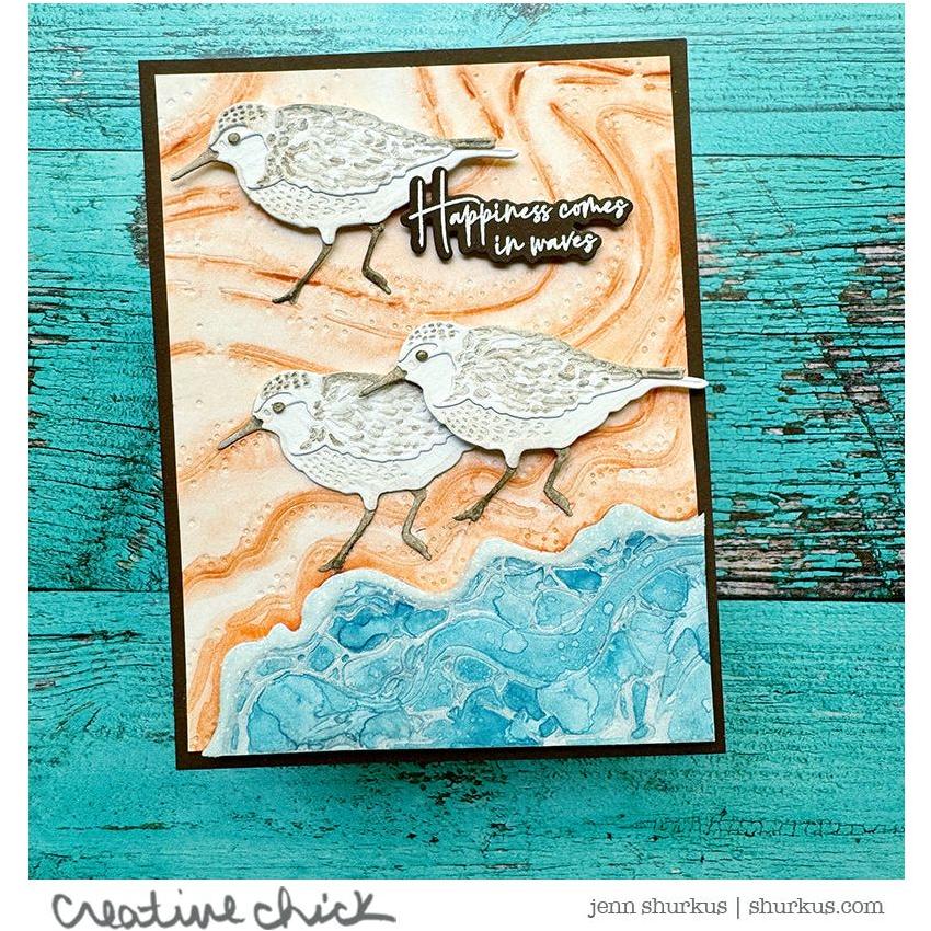 Honey Bee Beach Break A2 Cover Plate Dies hbds-bbrka2 Happiness Comes In Waves Card