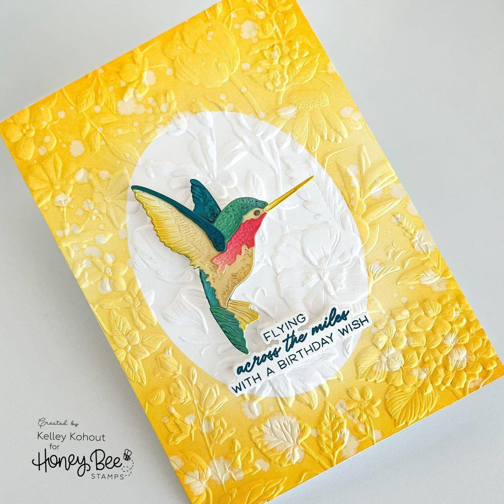 Honey Bee Lovely Layers Hummingbird Dies hbds-llhumb Birthday Wishes Card