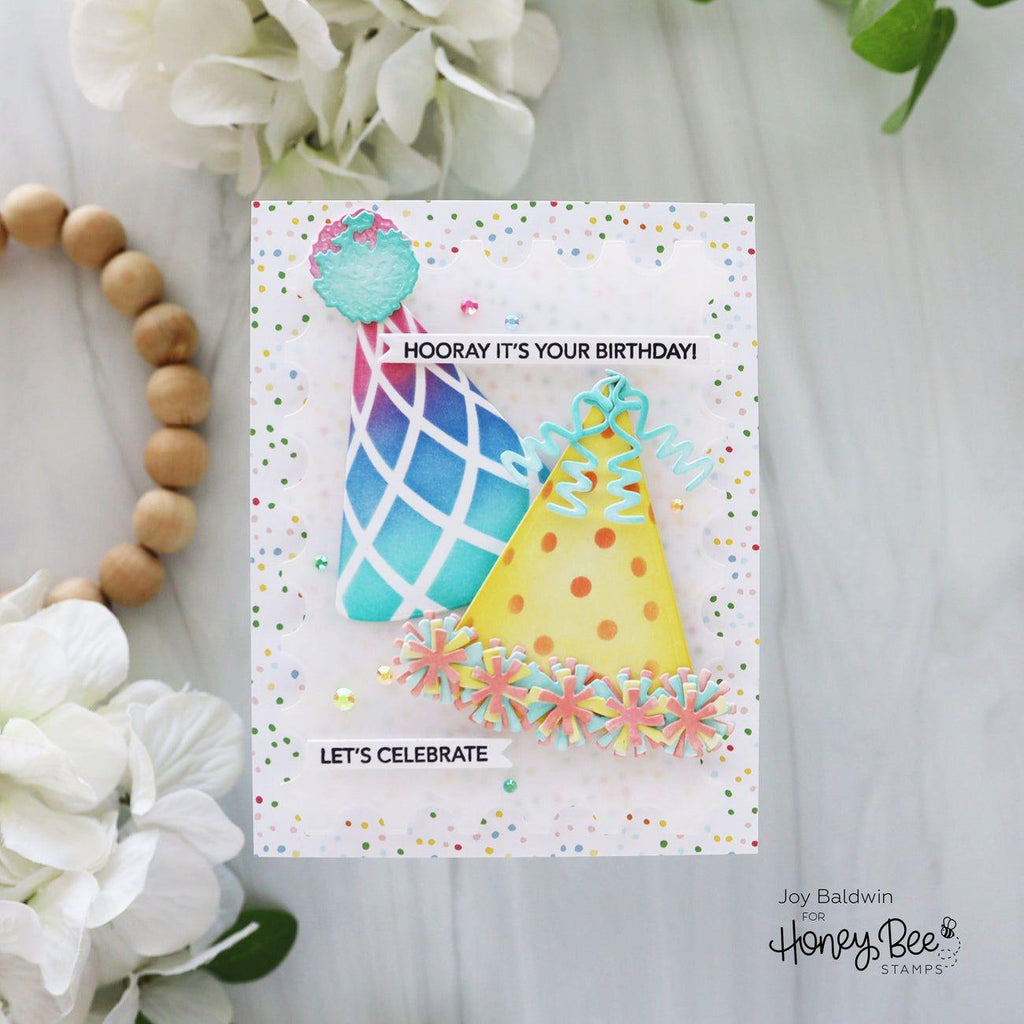 Honey Bee Lovely Layers Party Hat Dies hbds-llphat Birthday Party Card