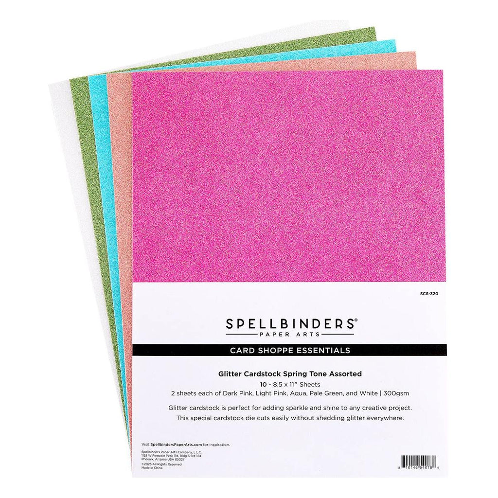 scs-320 Spellbinders Spring Tones Glitter Cardstock 10 Pack product image