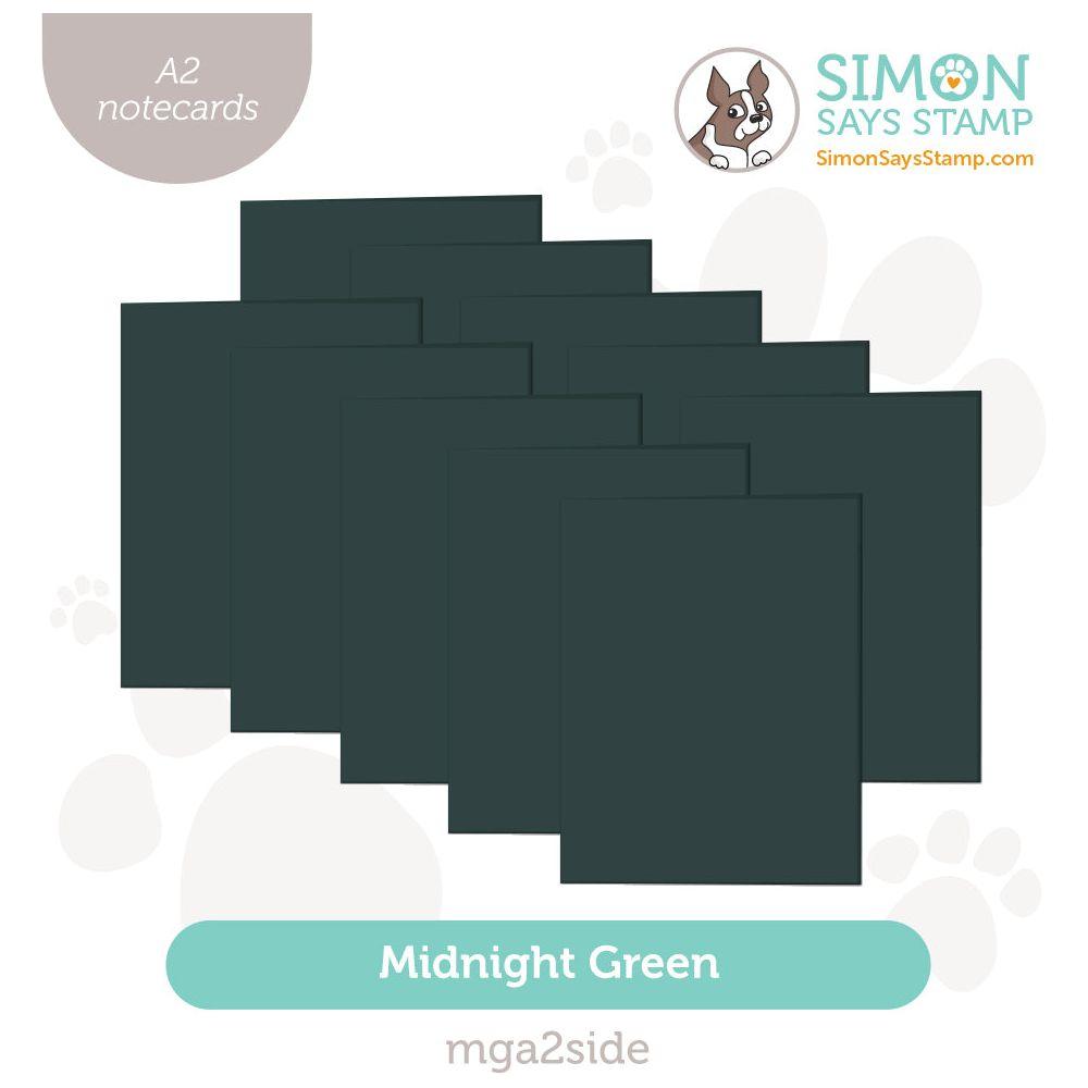 Simon Says Stamp Midnight Green A2 Side-Fold Pre-Scored Cards 100# 10 Pack mga2side DieCember