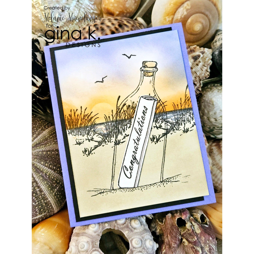 Gina K Designs Message in a Bottle Clear Stamps mm134 Congratulations