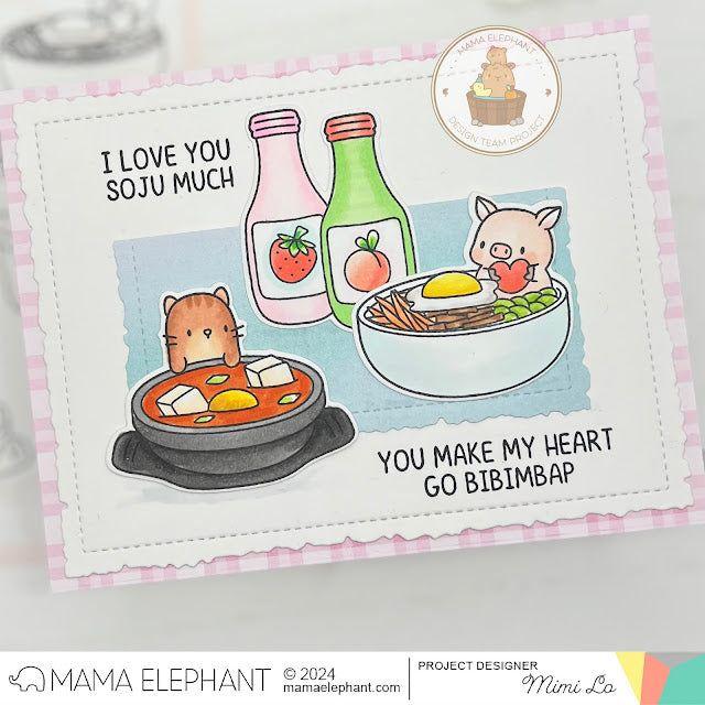 Mama Elephant Bibimbap Clear Stamps fun dinner