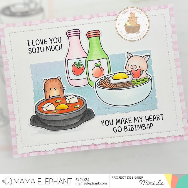 Mama Elephant Bibimbap Clear Stamps and Die Set  i love you