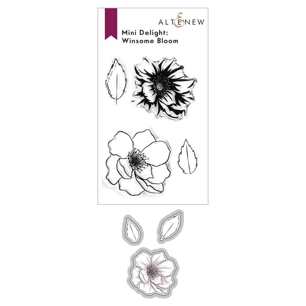 Altenew MINI DELIGHT WINSOME BLOOM Clear Stamp and Die Set ALT6085