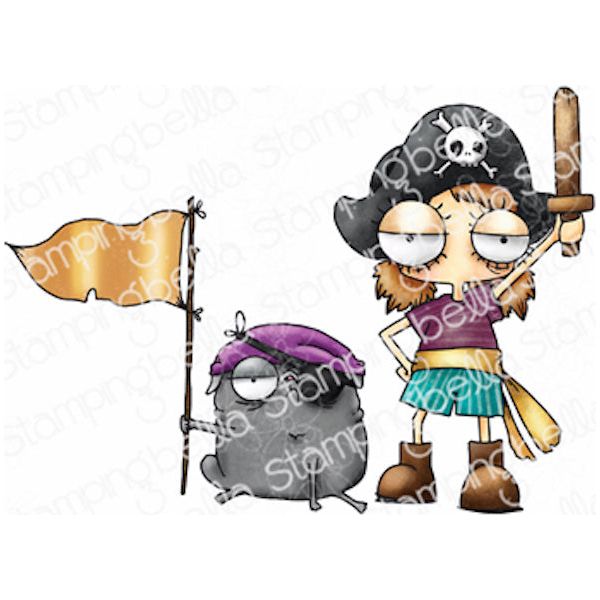 Stamping Bella Mini Oddball Pirate & Pug Cling Stamp eb1250