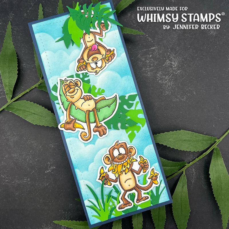 Whimsy Stamps Banana Bunch Clear Stamps DP1117 monkeys