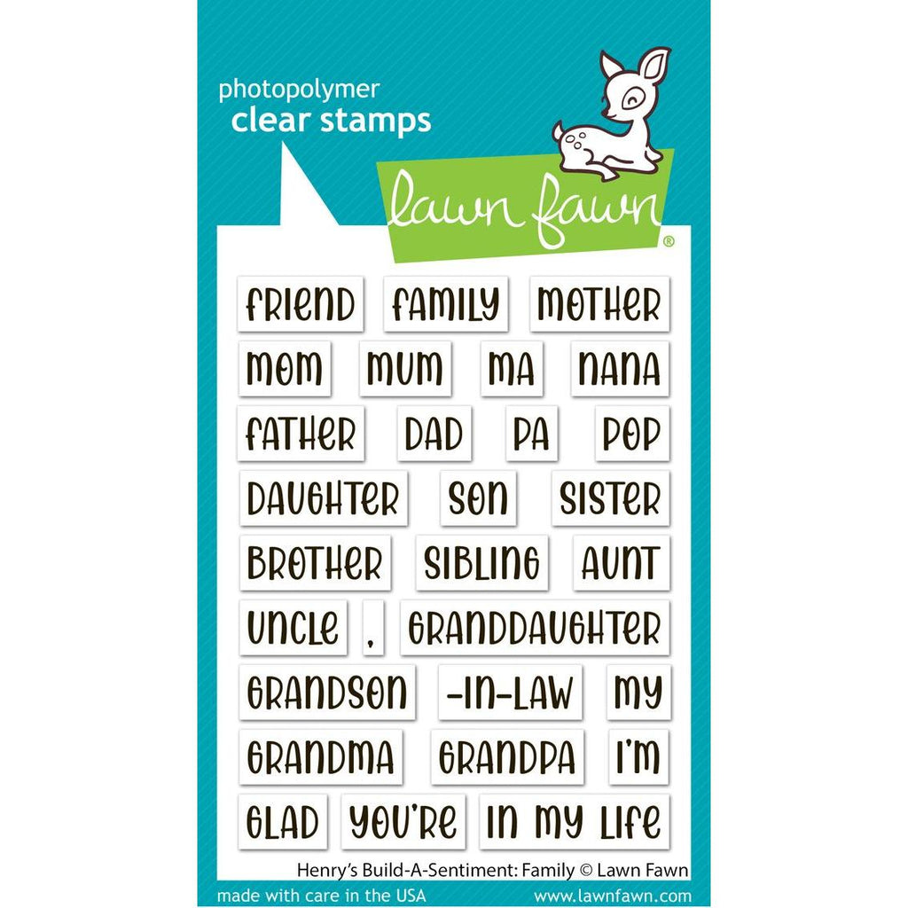 Lawn Fawn Henry's Build-A-Sentiment: Family Clear Stamps lf3509