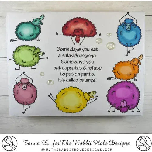 The Rabbit Hole Designs Namaste Clear Stamps trh-234 rainbow of sheep