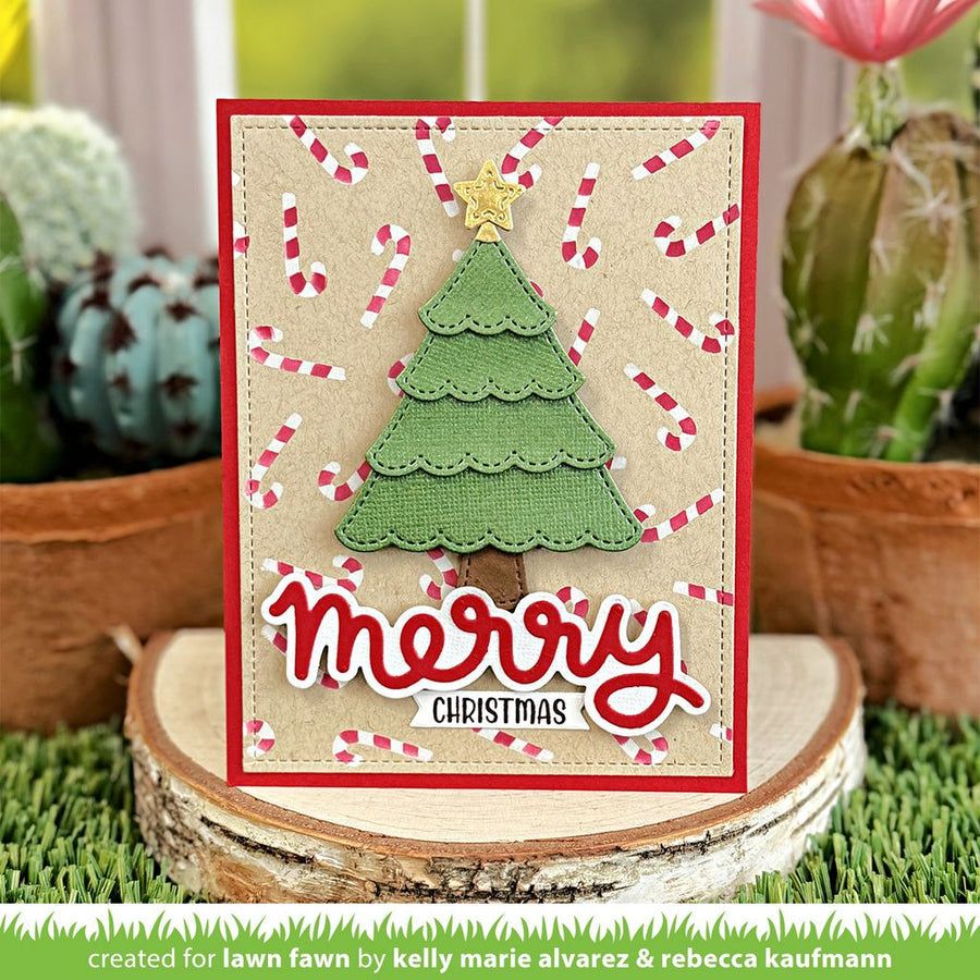 Lawn Fawn Candy Cane Background Stencils lf3535 Merry Christmas