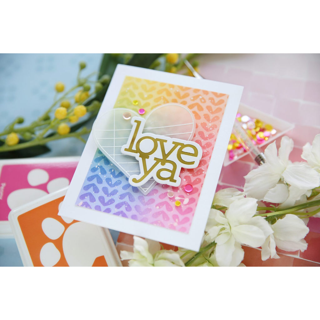 CZ Design Clear Stamps Noted Heart cz384c Smitten Love Card | color-code:ALT01