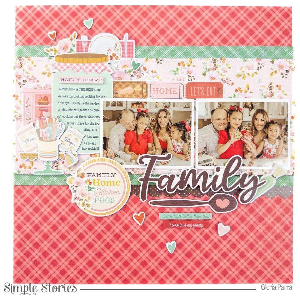 Simple Stories What's Cookin' 6 x 8 Paper Pad 21115 Family Home Cooking Layout