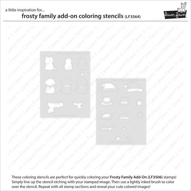 Lawn Fawn Frosty Family Add-On Coloring Stencils lf3564 individual stencils