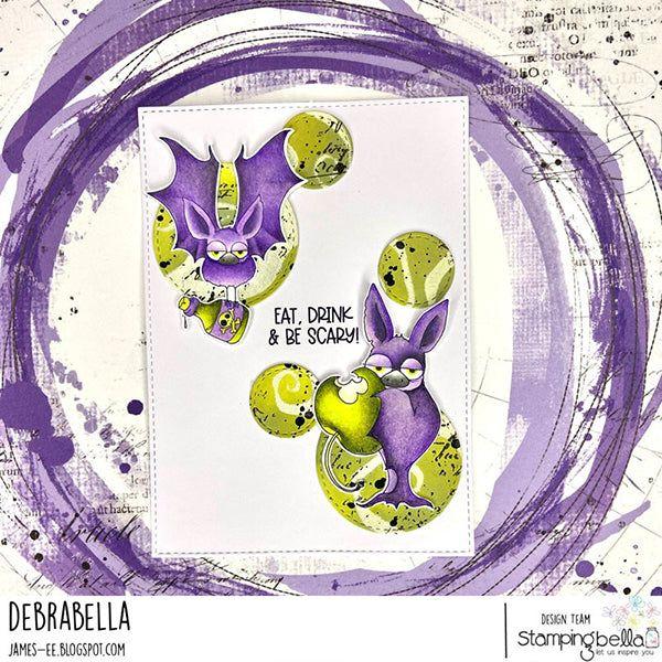 Stamping Bella Oddball Batty Duo Cling Stamps eb1248 eat drink be scary