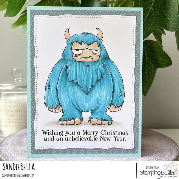 Stamping Bella Oddball Yeti Cling Stamp eb1264 merry christmas