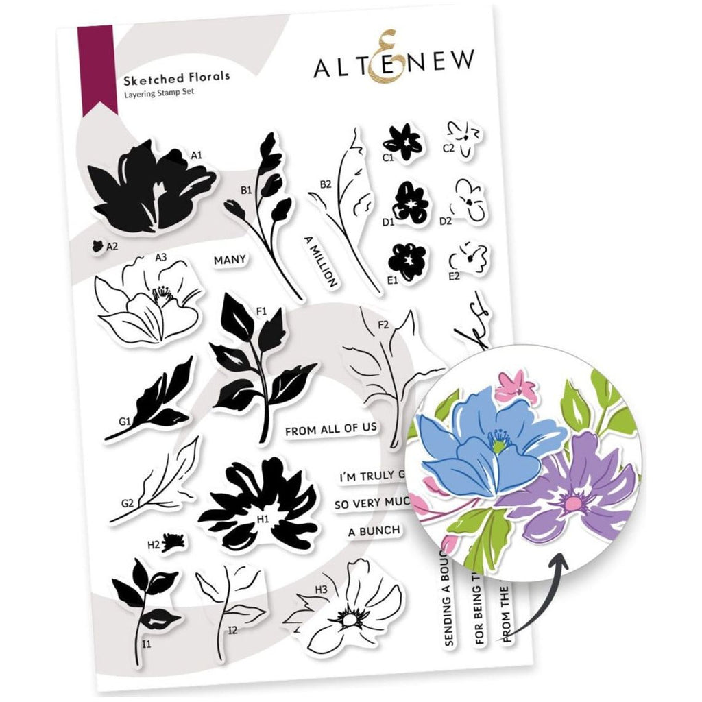 Altenew Sketched Florals Clear Stamps ALT7949