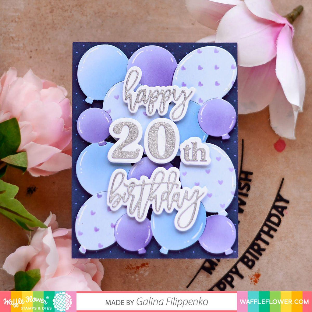 Waffle Flower Balloon Background Die 421354 happy birthday