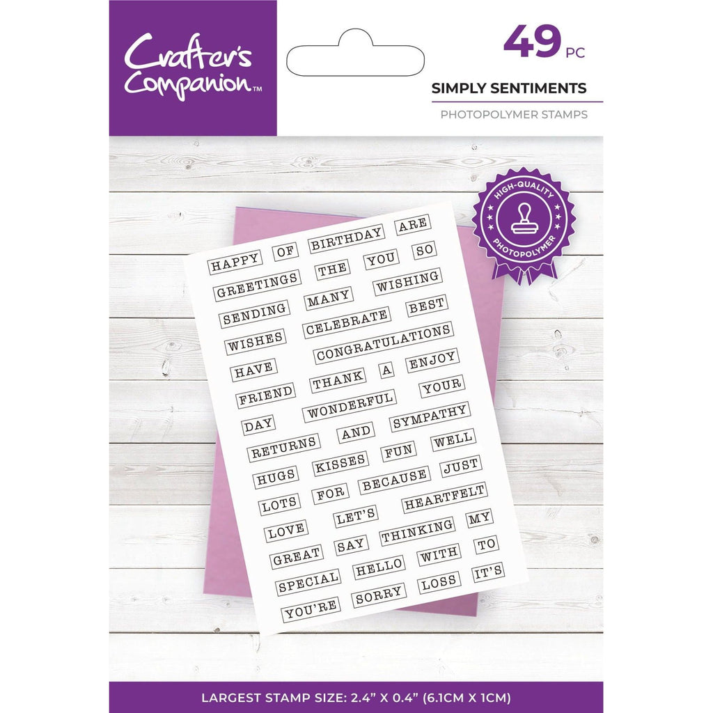 Crafter's Companion Simple Sentiments Clear Stamps cc-stp-simpsen