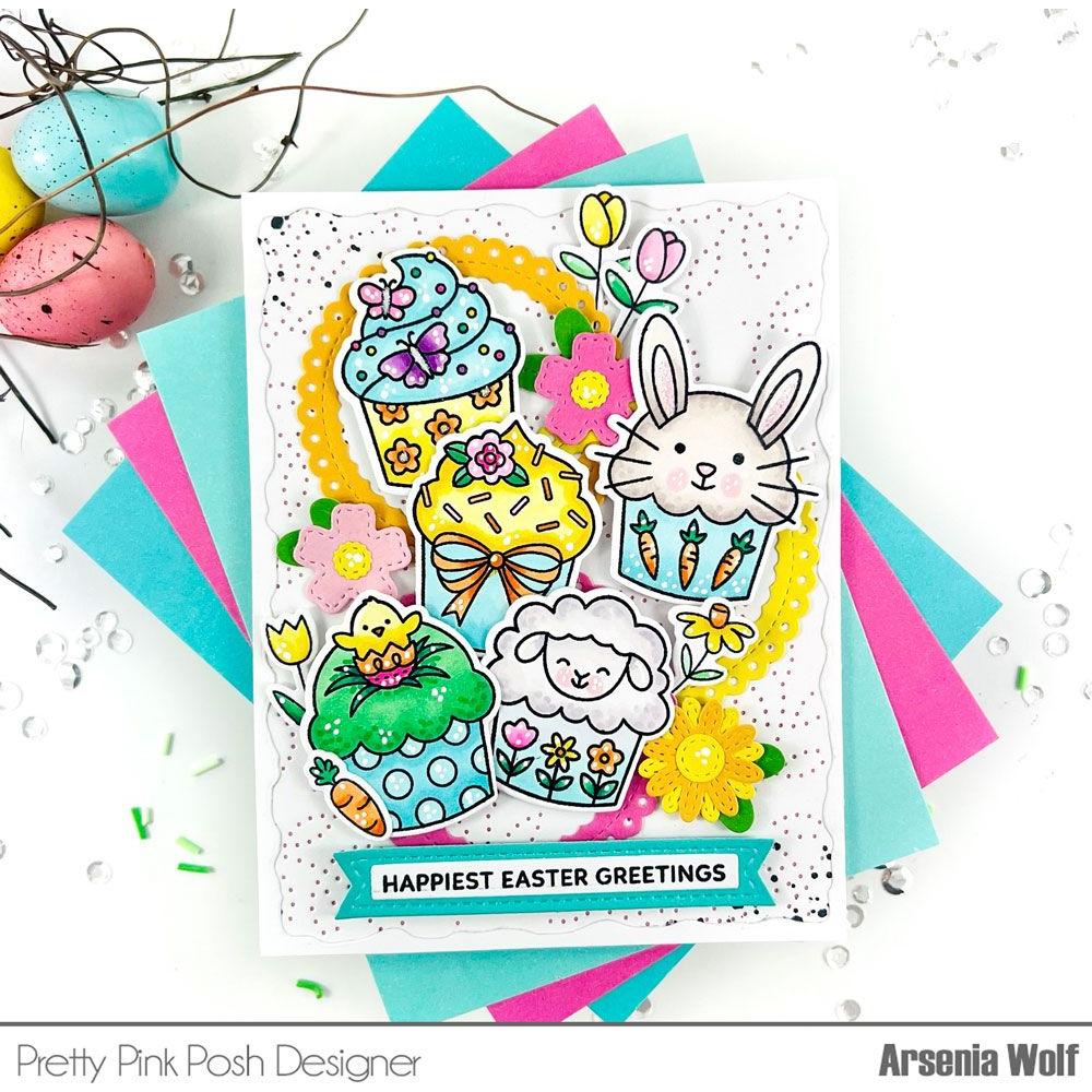 Pretty Pink Posh Easter Cupcakes Clear Stamp and Die Set easter