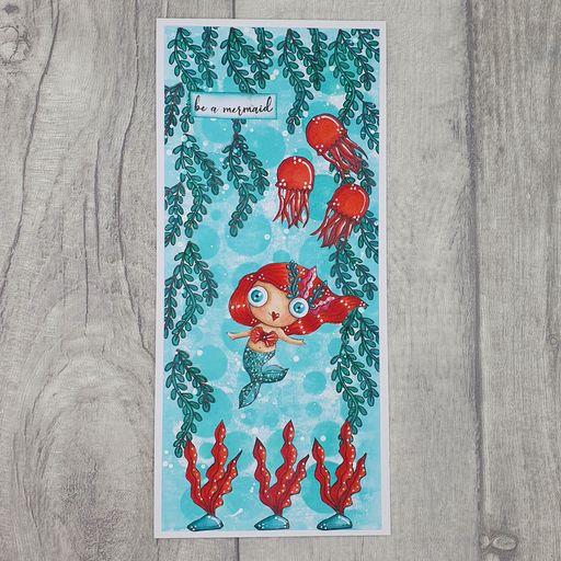 AALL & Create Be A Mermaid A7 Clear Stamps aall852 seaweed