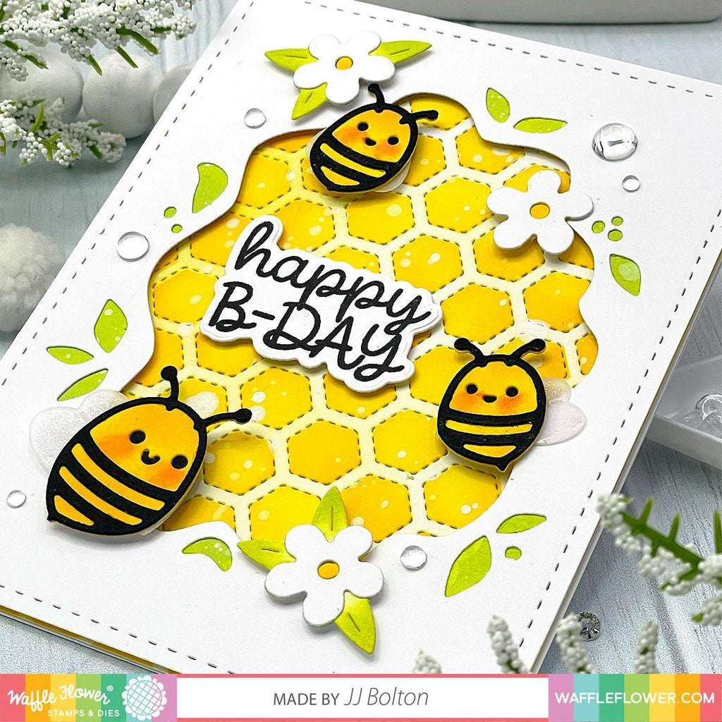 Waffle Flower Honey Jar Clear Stamps 421321 bees