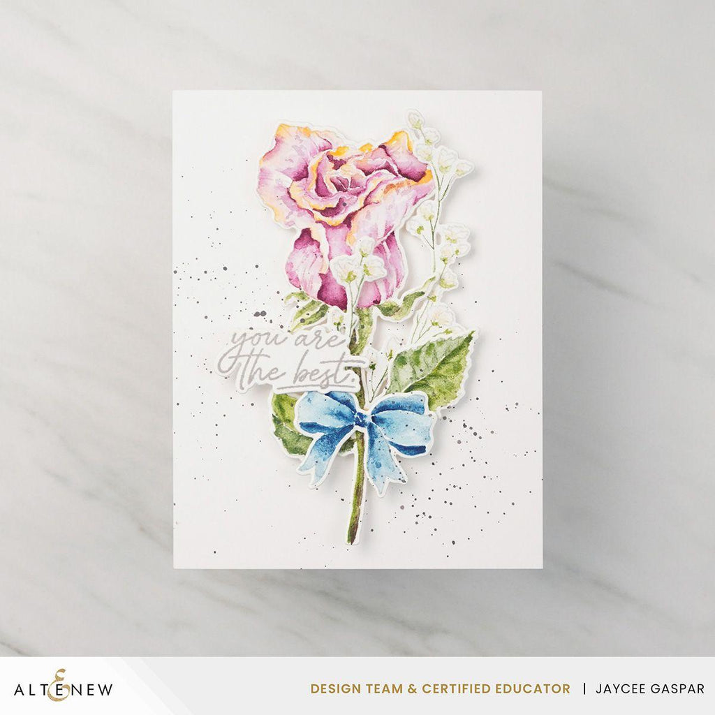 Altenew Rustic Rose Clear Stamp and Die Set watercolor