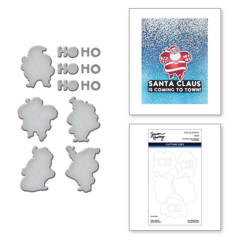 S5-605 Spellbinders Silly Santas Etched Dies by Simon Hurley three