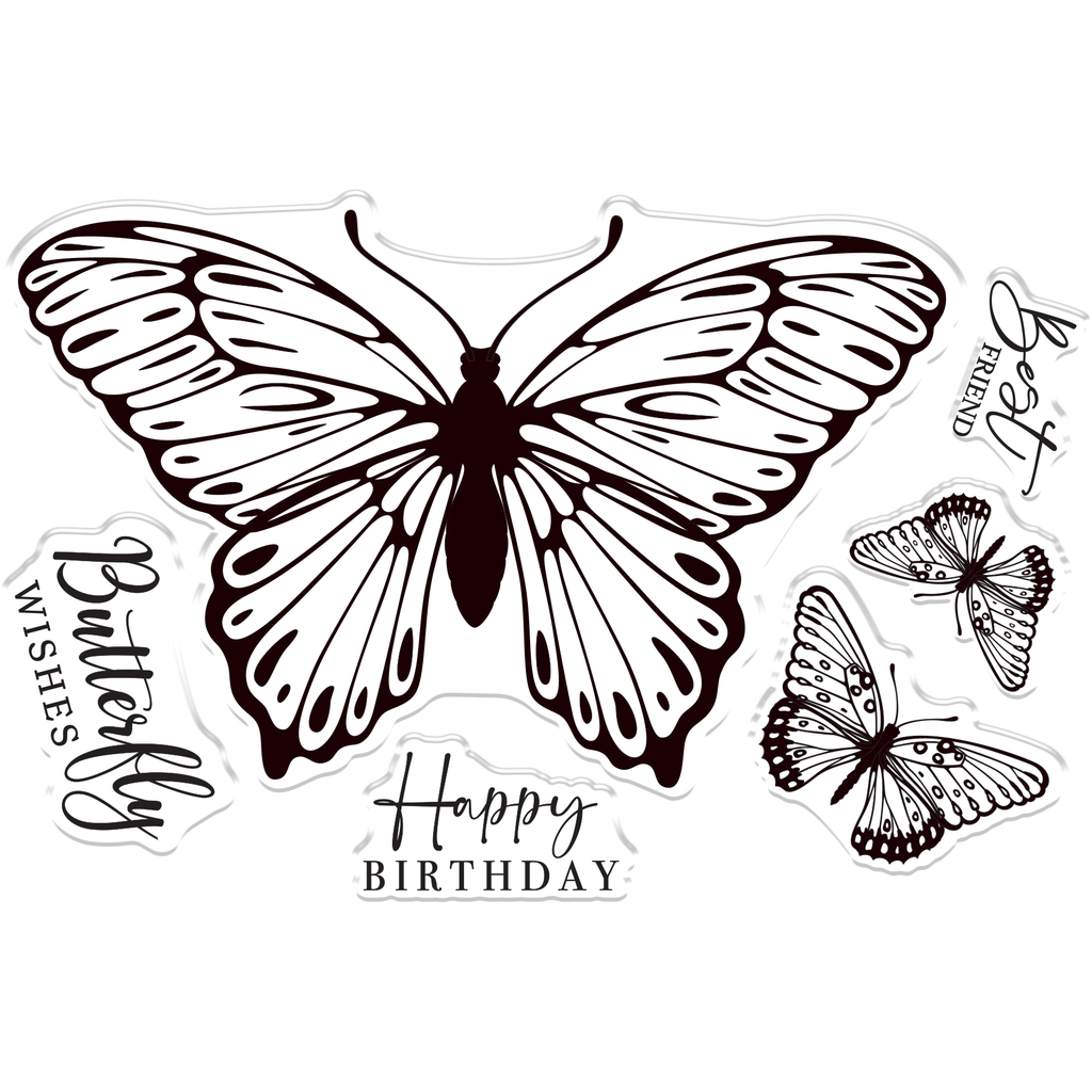 Crafter's Companion Swallowtail Butterfly Stamp And Die Set sd-bb-std-swa Detailed Stamp View