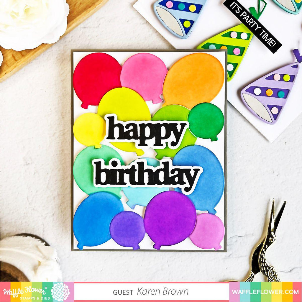 Waffle Flower Balloon Background Die 421354 rainbow