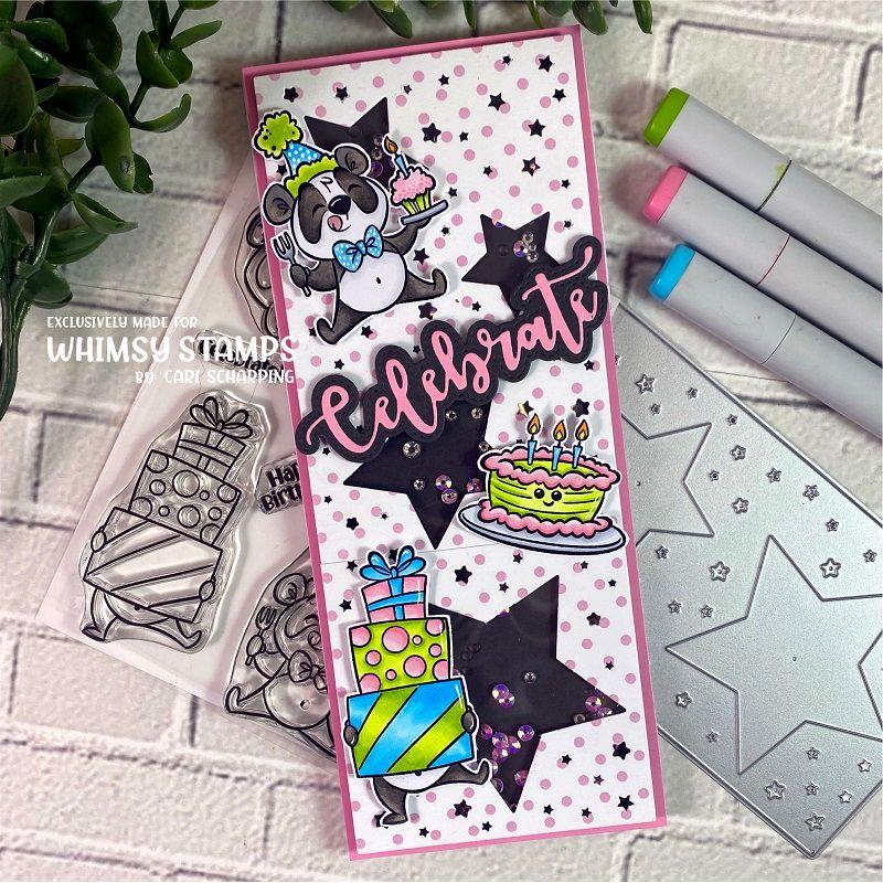 Whimsy Stamps Panda Party Clear Stamps KHB189a Stars